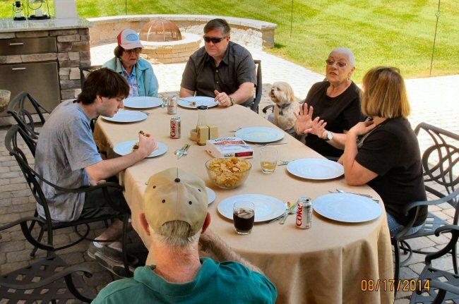 Russell's family visit